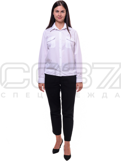 Рубашка форменная женская МВД дл.рук цв.белый тк.смесовая 1
