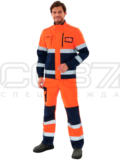 Костюм-рабочий-Индикатор-PS-2-с-СОП-цв.оранжевый-т.синий-тк.смесовая-(куртка+пк)-1