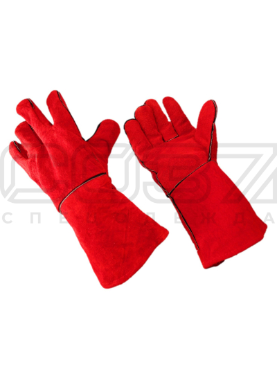 крага спилковая красная люкс