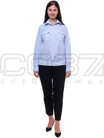 Рубашка форменная женская МВД дл.рук цв.голубой тк.смесовая 1