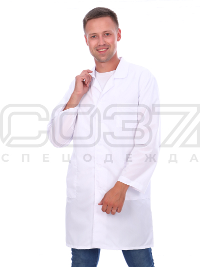 Халат медицинский мужской АР509 цв.белый тк.тиси 1